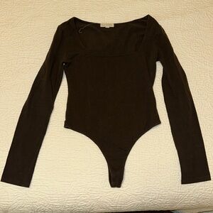 LA Hearts Brown Bodysuit Long Sleeve